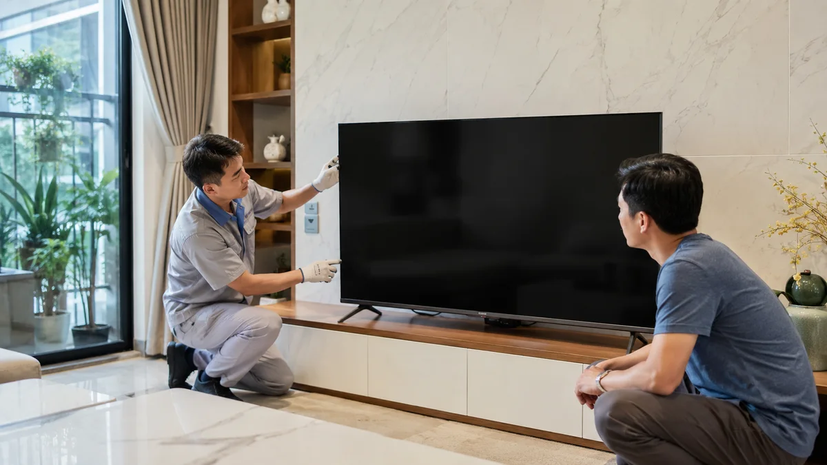 Kiểm tra màn hình tivi Xiaomi khi nhận hàng