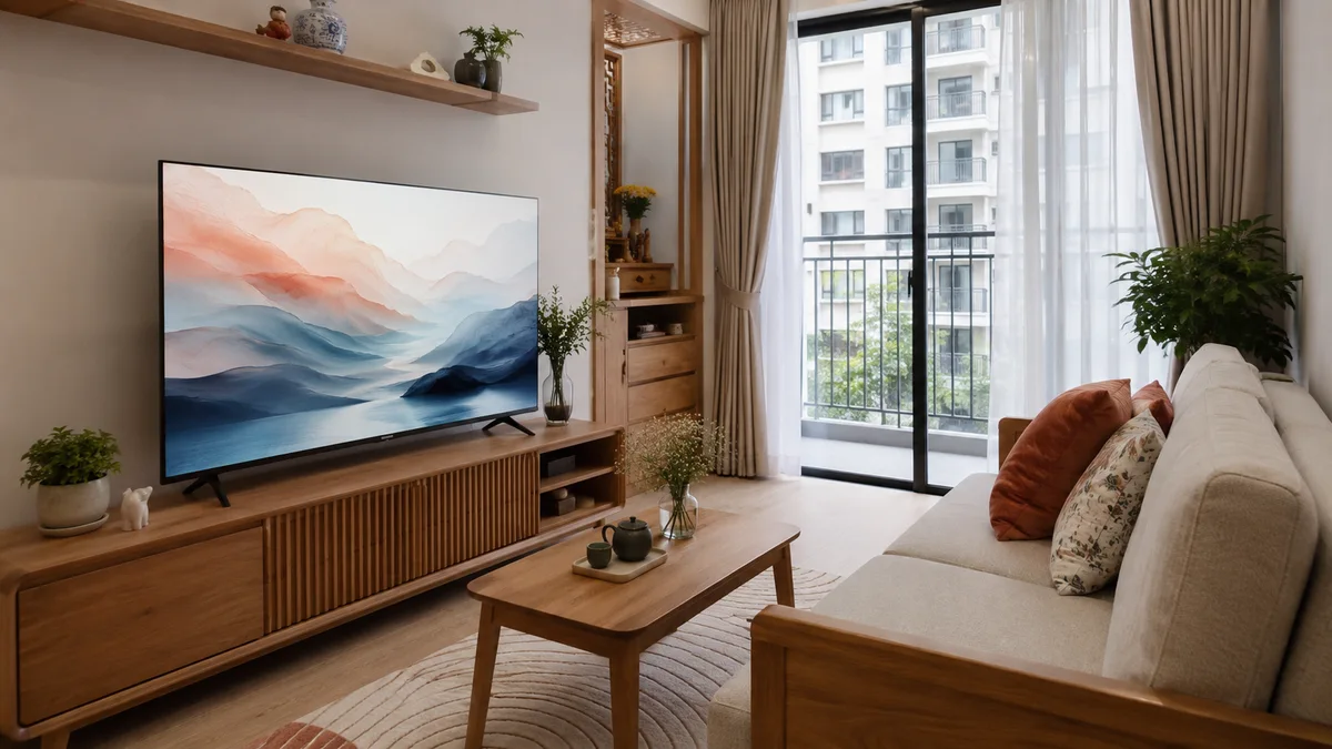 Chọn size tivi Xiaomi 43 50 55 inch cho phòng khách nhỏ