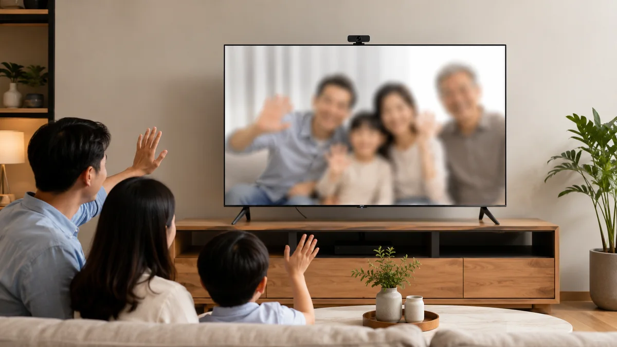 Gọi video gia đình trên tivi Xiaomi bằng webcam