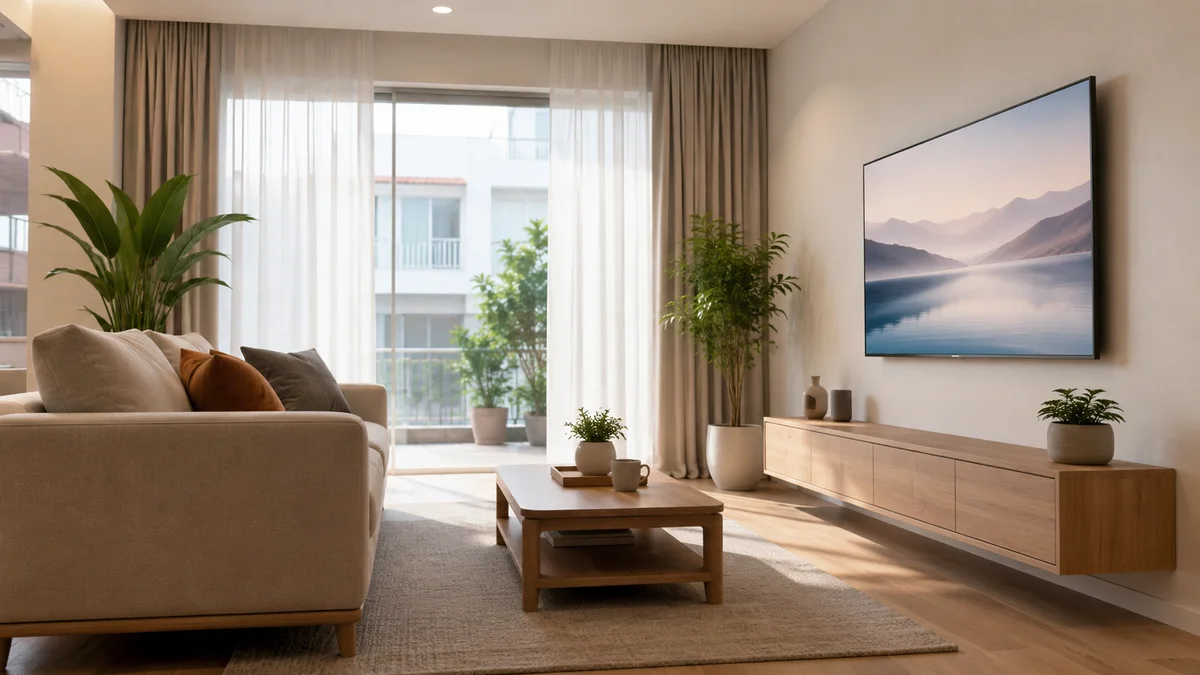 Khoảng cách và chiều cao treo tivi Xiaomi phù hợp