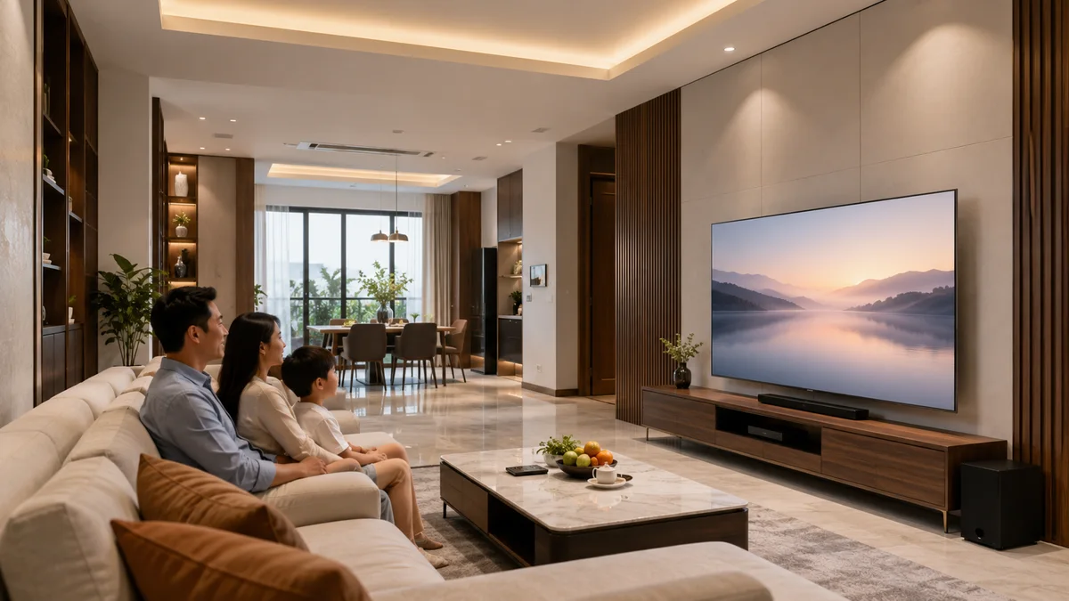Khoảng cách xem phù hợp cho tivi Xiaomi 55 và 65 inch