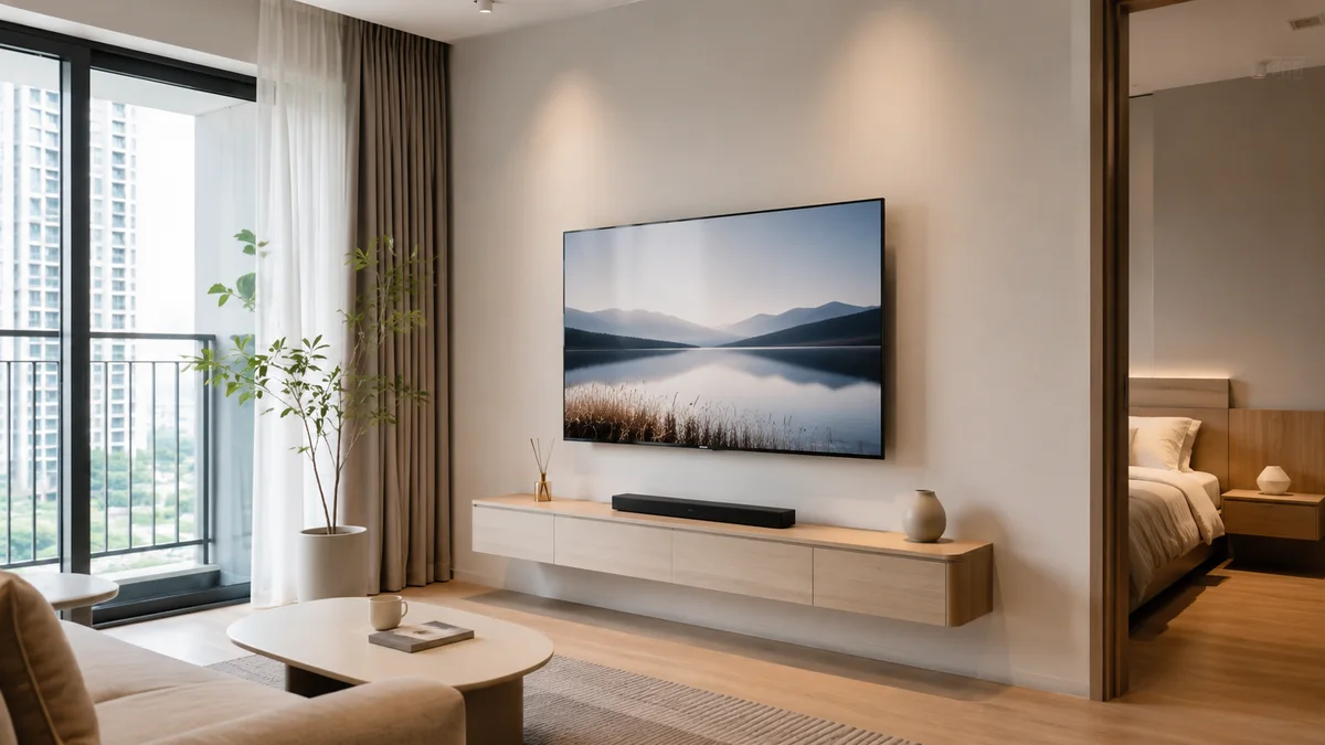 Lắp đặt tivi Xiaomi trong căn hộ chung cư gọn gàng