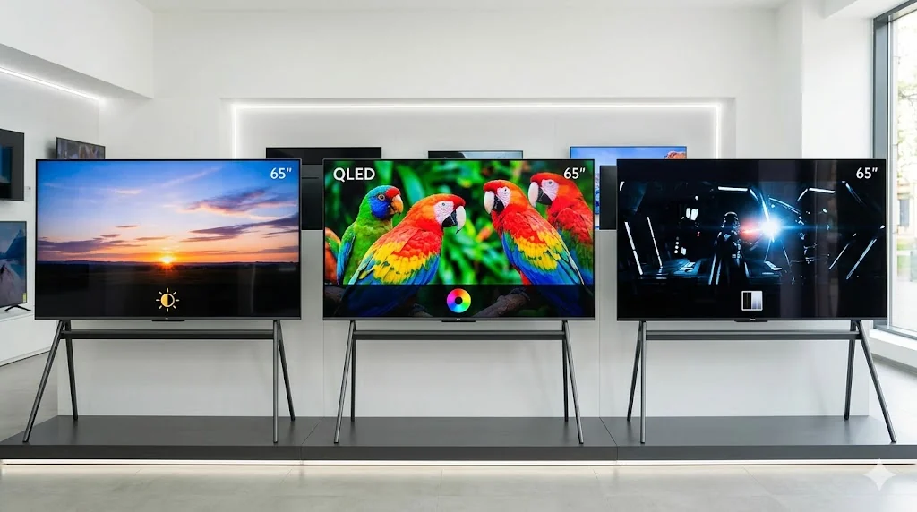 So sánh tivi Xiaomi 65 inch phổ thông QLED Mini LED