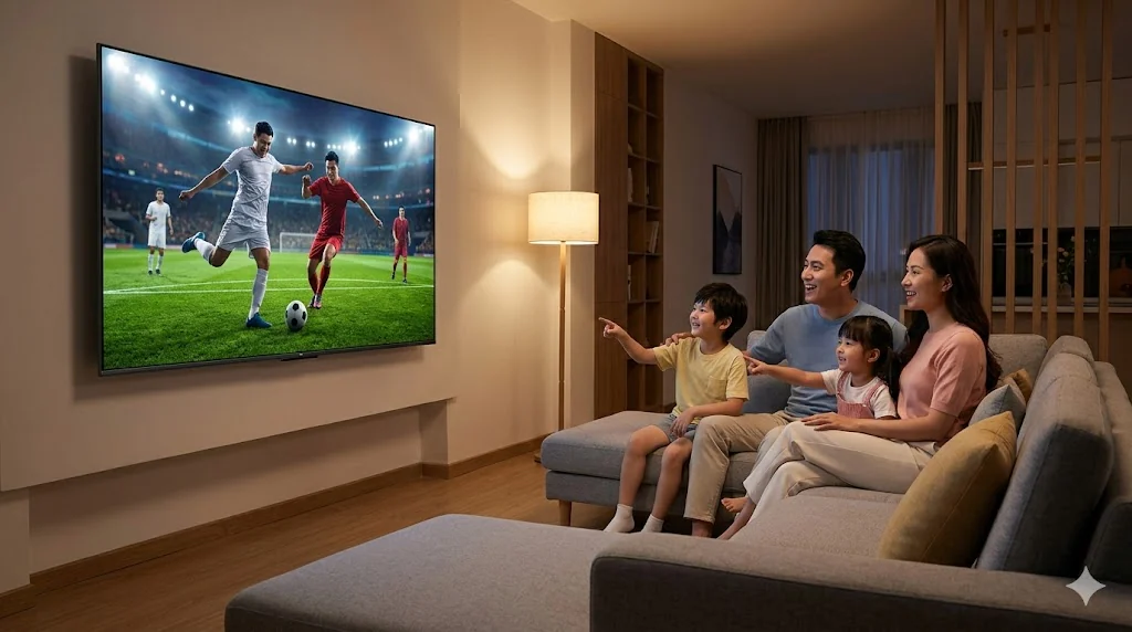 Tivi Xiaomi 65 inch xem phim bóng đá tại nhà