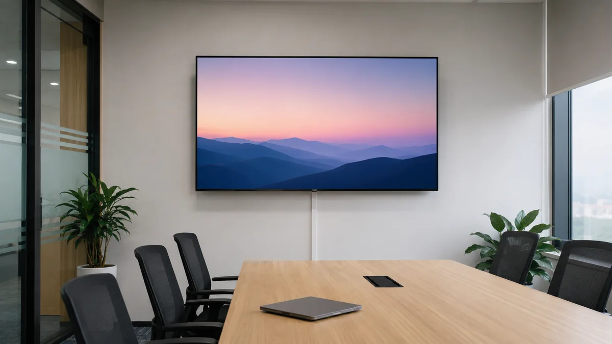 Tivi Xiaomi trong phòng họp văn phòng hiện đại