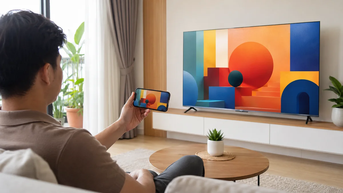 Người dùng iPhone kiểm tra AirPlay trên tivi Xiaomi
