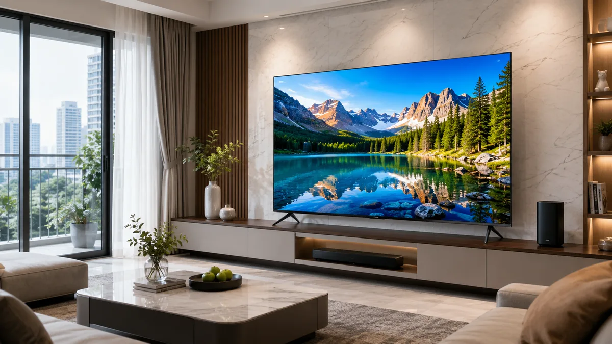 Tivi Xiaomi Mini LED trong phòng khách hiện đại