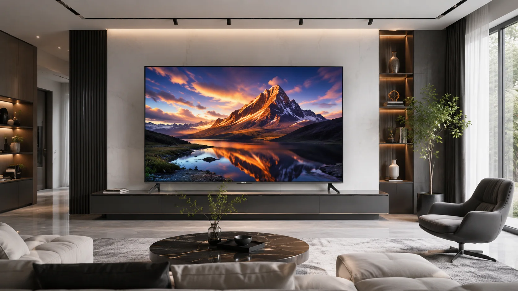 Tivi Xiaomi nội địa màn hình lớn trong phòng khách hiện đại