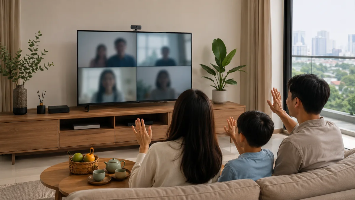 Tivi Xiaomi kết nối webcam cho họp online văn phòng