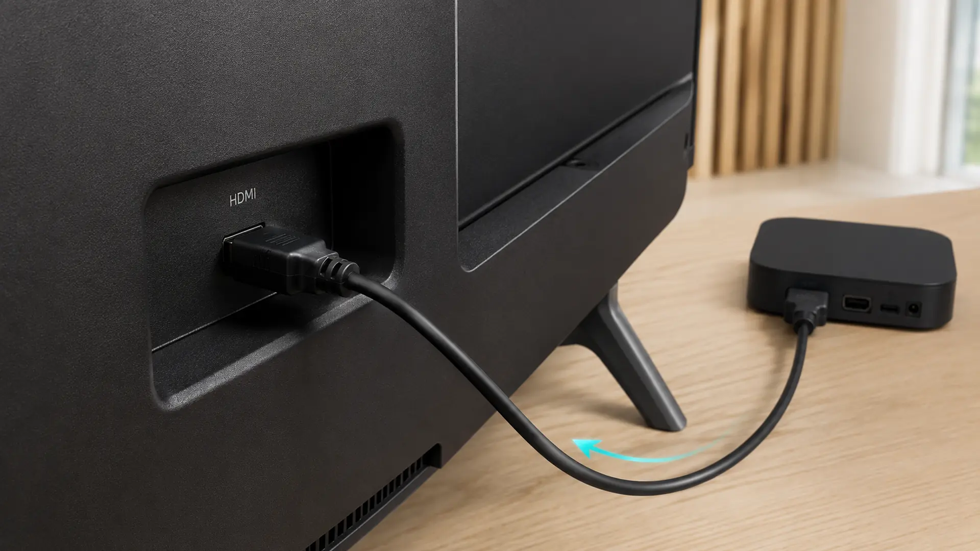 Kết nối đầu thu truyền hình cáp với tivi Xiaomi bằng dây HDMI