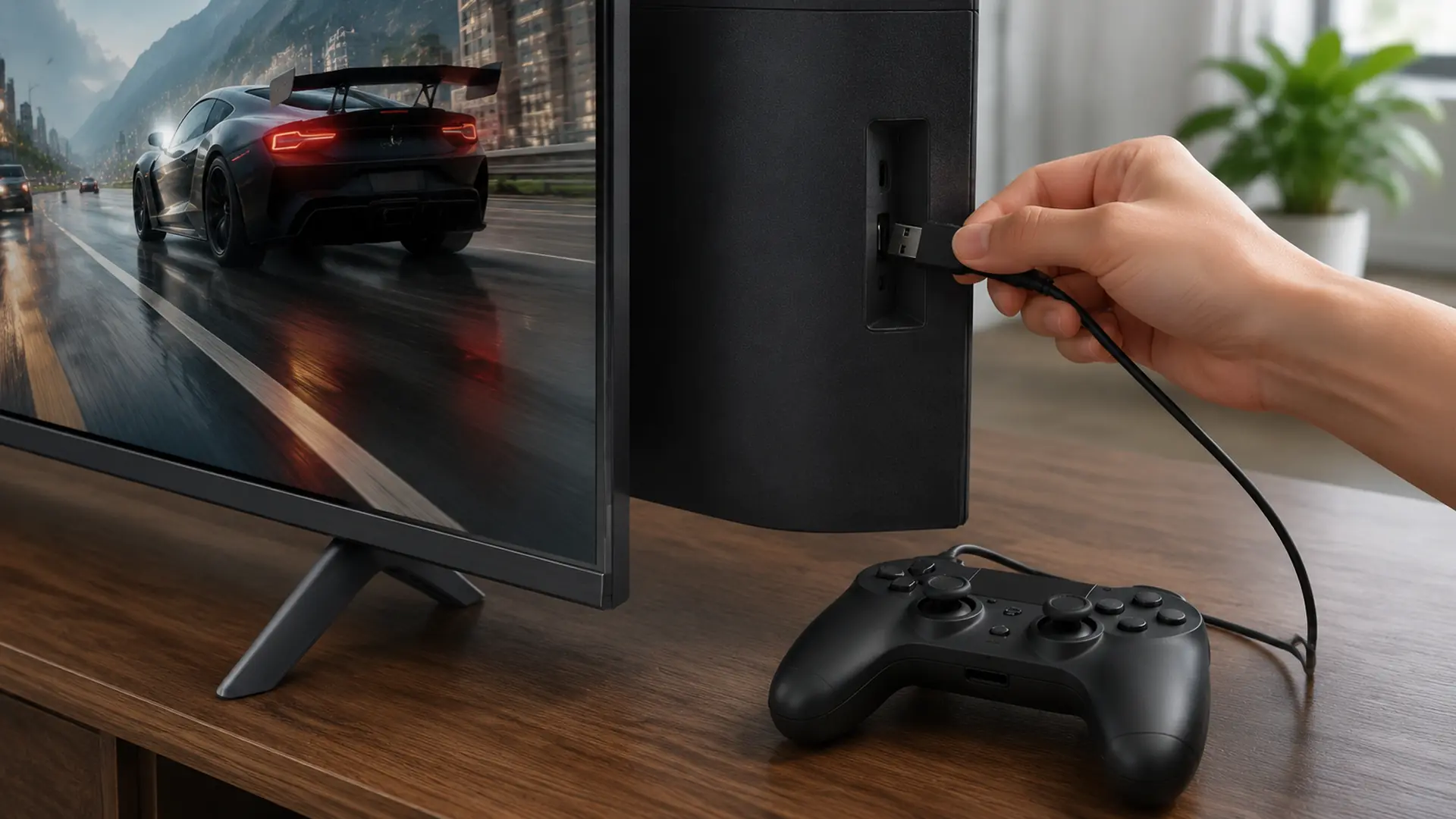 Kết nối tay cầm chơi game với tivi Xiaomi qua USB