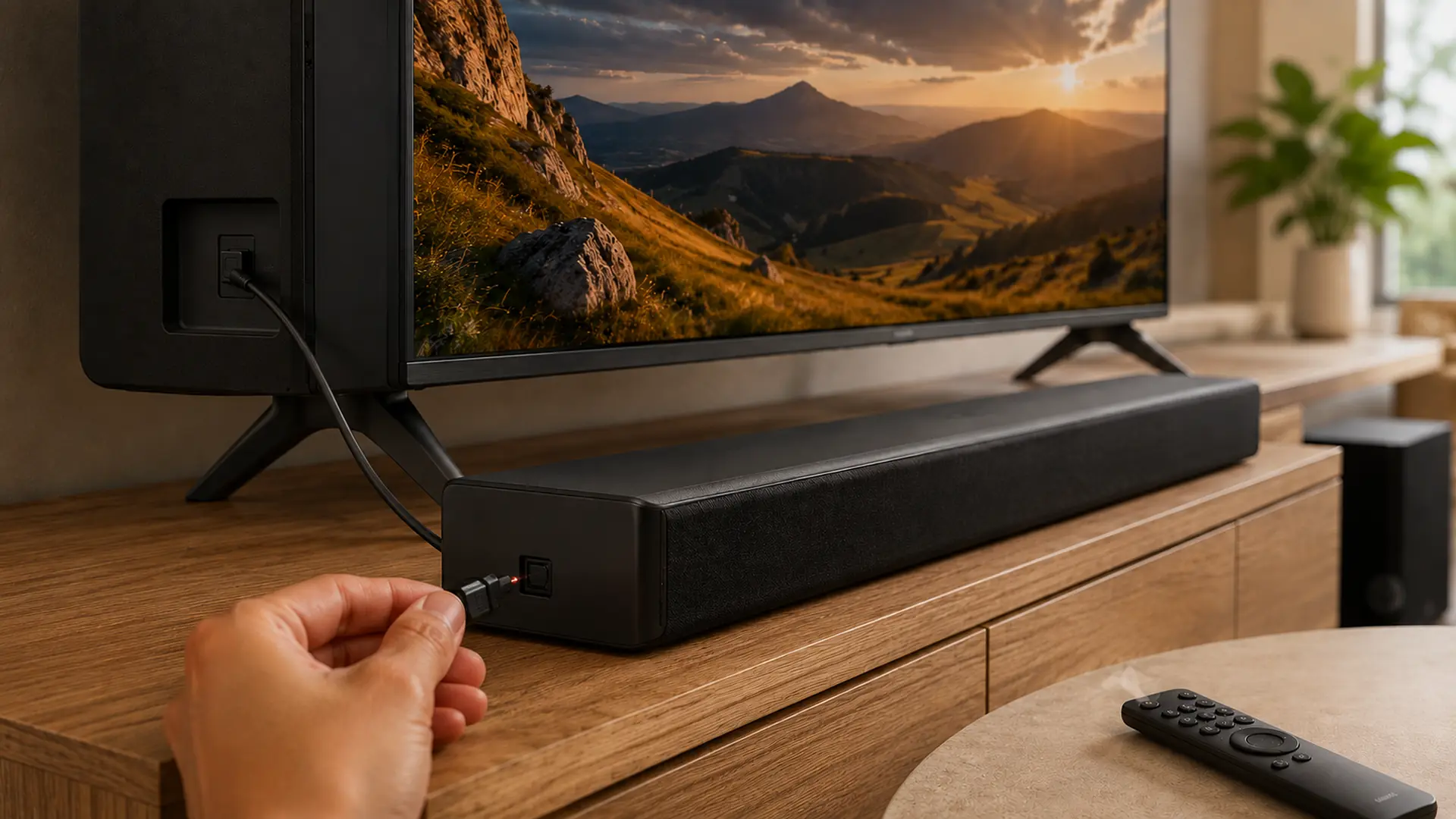 Kết nối tivi Xiaomi với soundbar bằng dây Optical