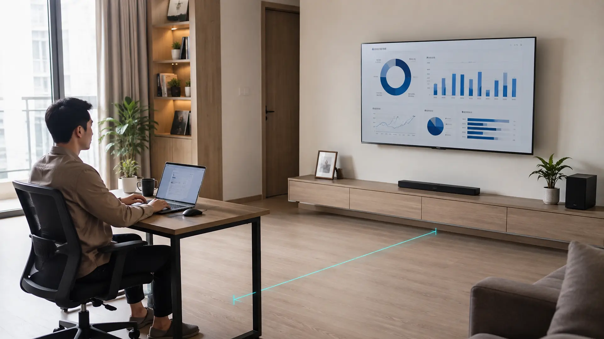 Khoảng cách ngồi khi dùng tivi Xiaomi làm màn hình phụ