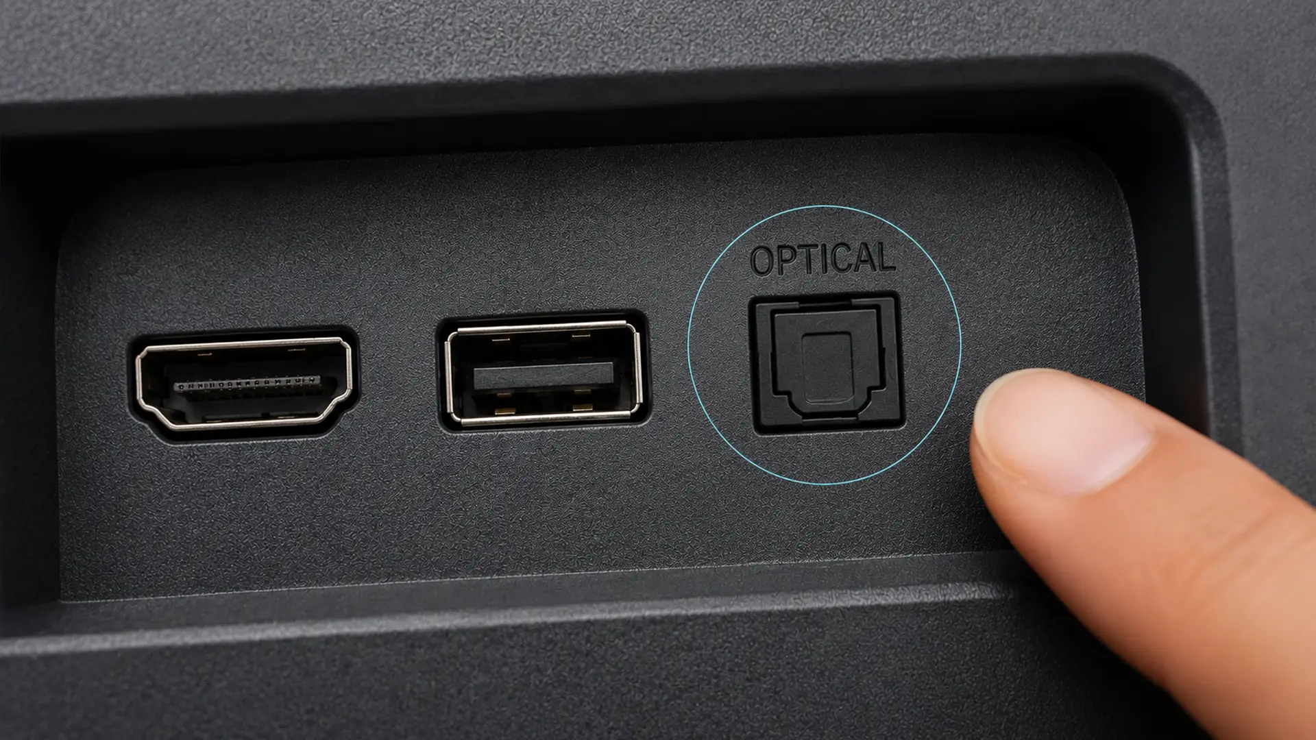 Kiểm tra cổng Optical phía sau tivi Xiaomi