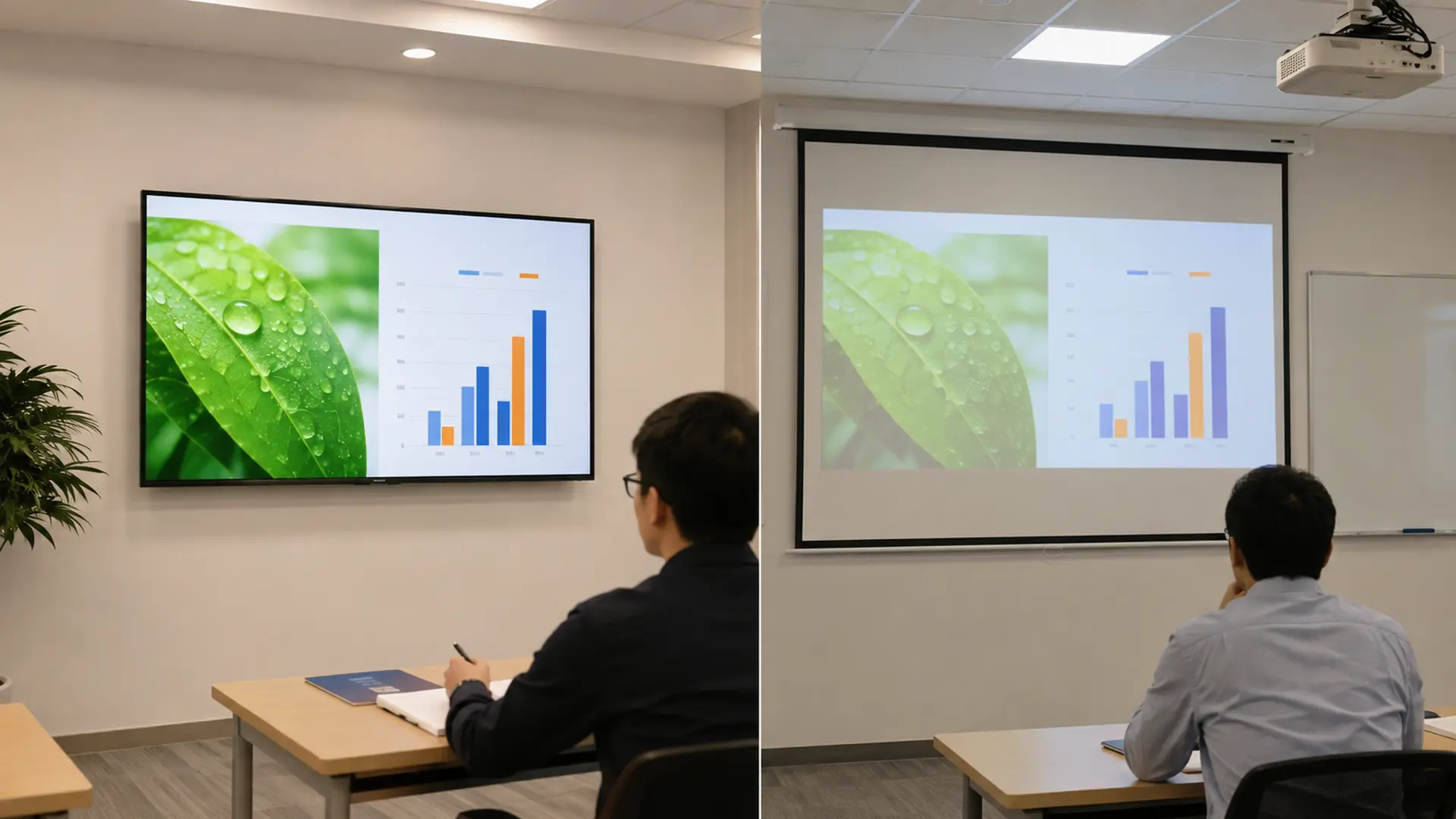 So sánh tivi Xiaomi và máy chiếu cho lớp học