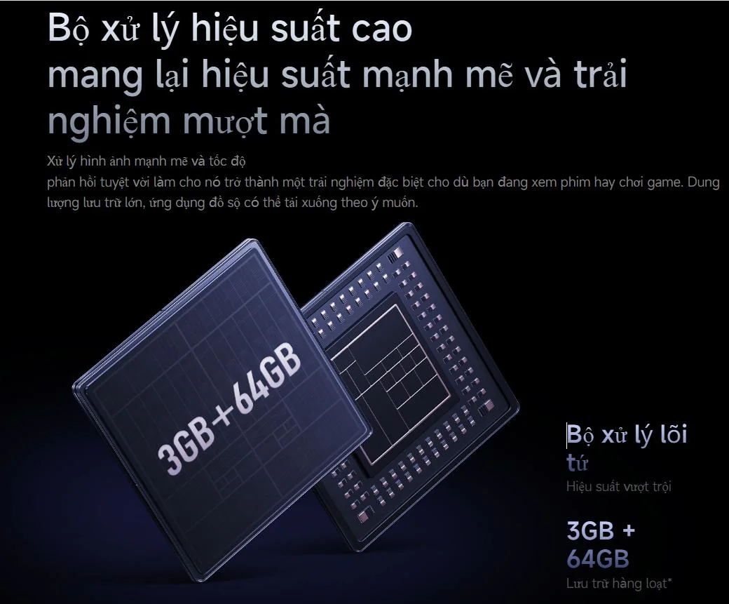 RAM 3GB bộ nhớ 64GB Tivi Xiaomi A Pro 50 nội địa 2026