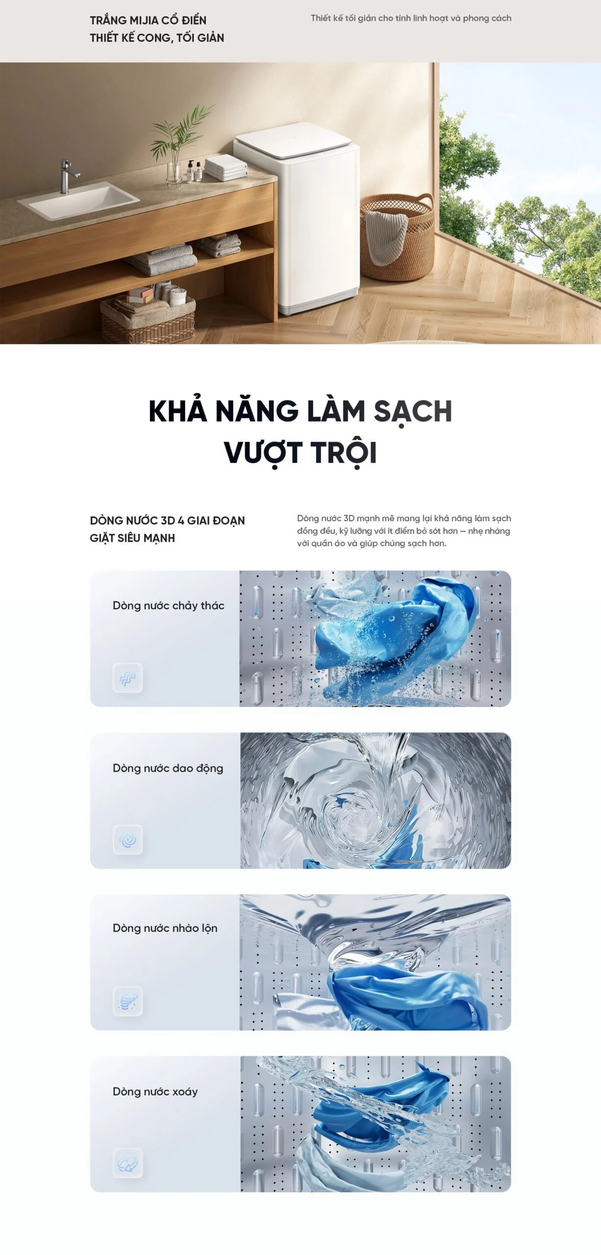 Khả năng làm sạch của máy giặt Xiaomi Mijia Top Load Washer 13kg
