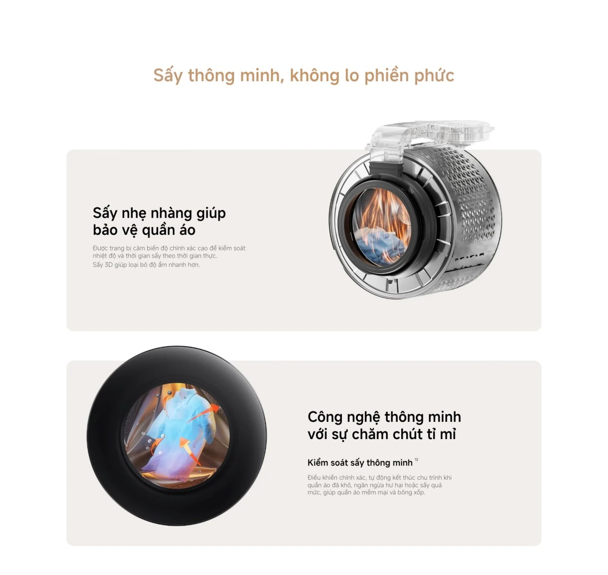 Tính năng sấy 6kg của máy giặt sấy Xiaomi Mijia