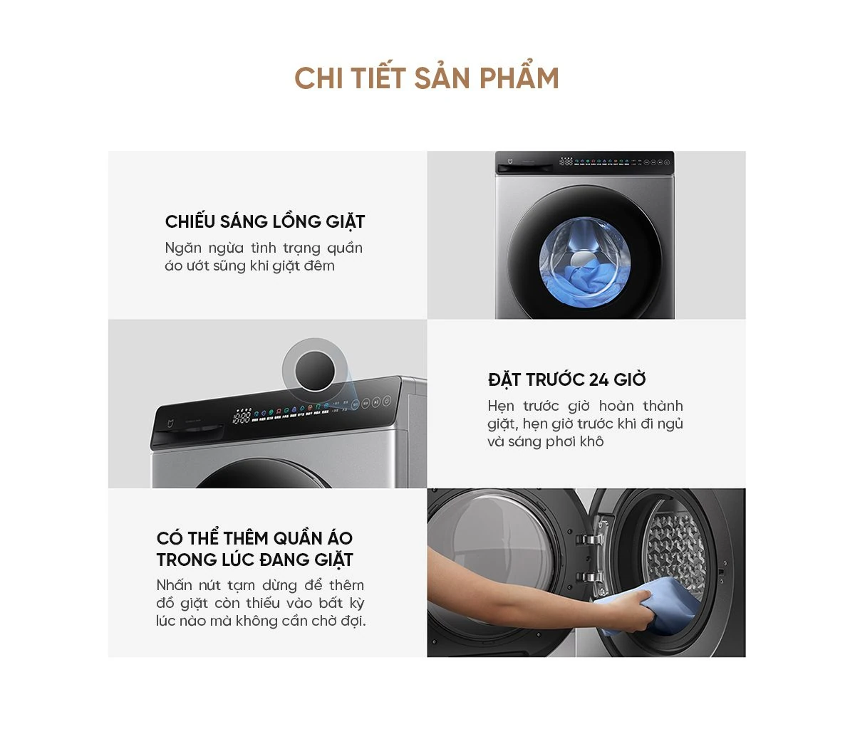 Chi tiết thiết kế của máy giặt sấy Xiaomi Mijia MJ108