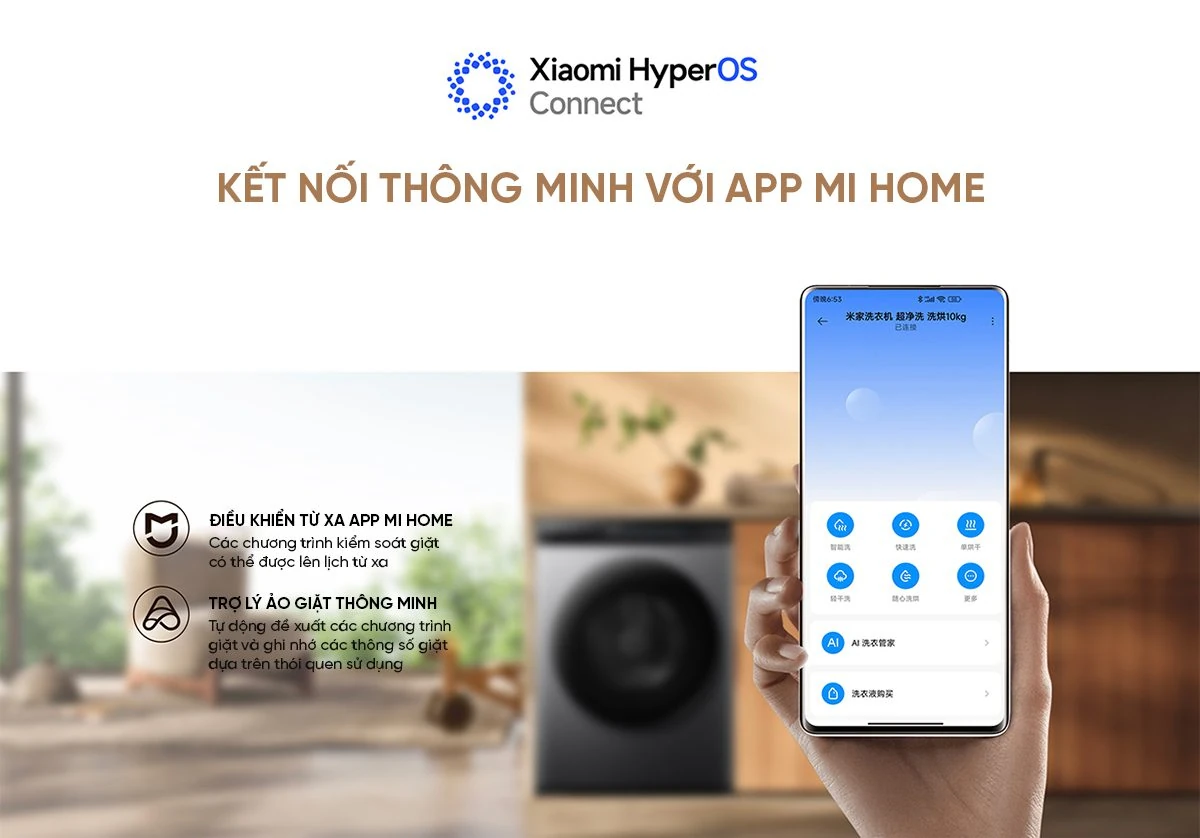 Máy giặt sấy Xiaomi Mijia MJ108 kết nối Xiaomi Home
