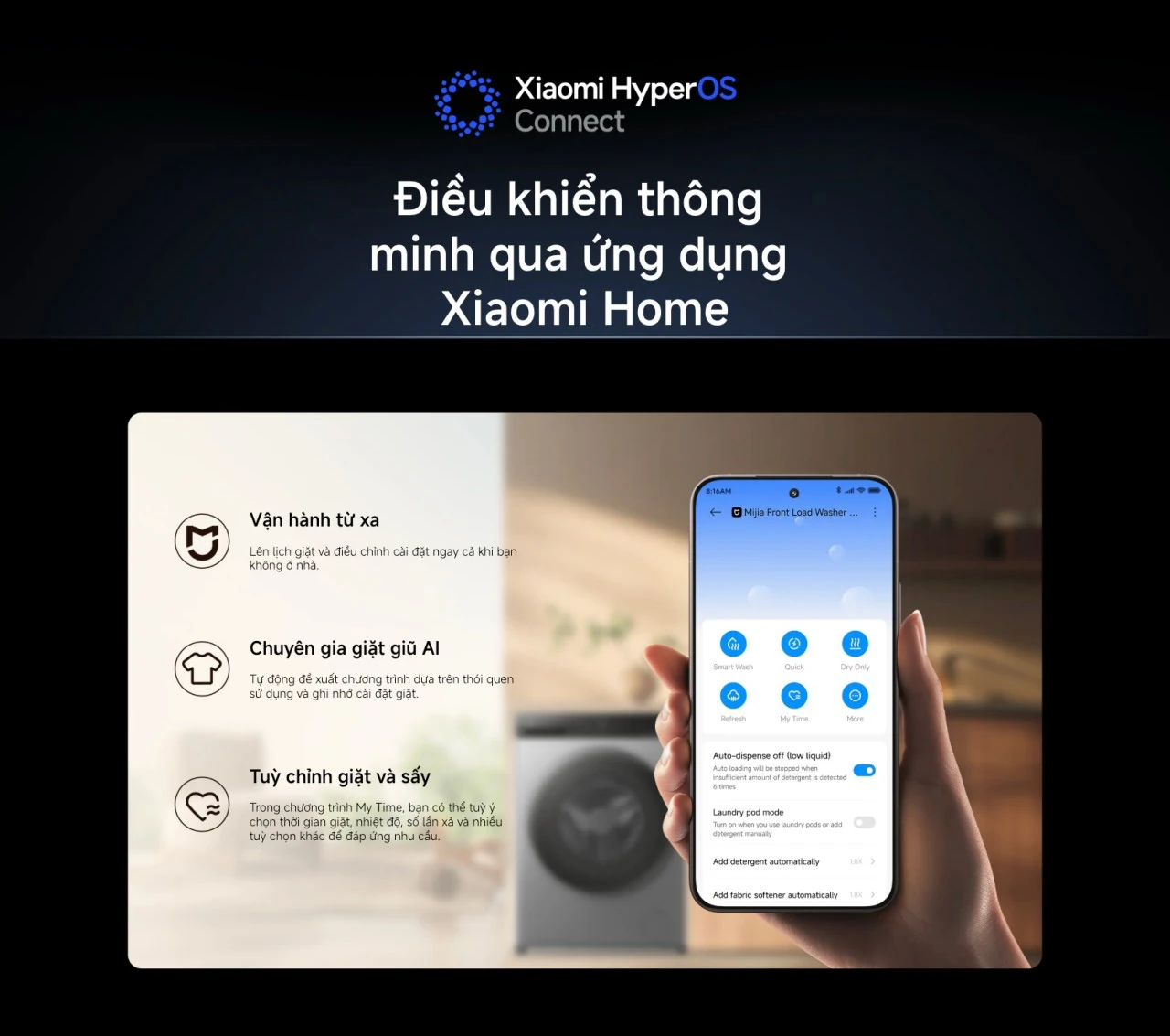 Máy giặt sấy Xiaomi Mijia Giặt 12.5kg Sấy 8.0kg hỗ trợ Xiaomi Home
