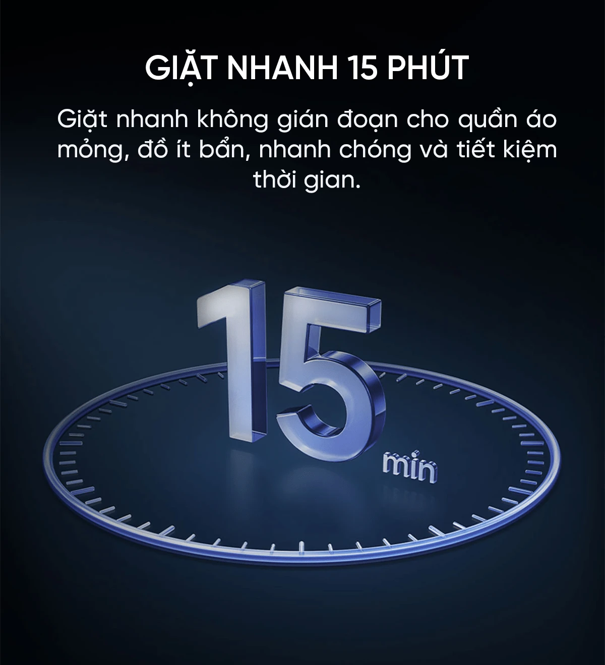 Chế độ giặt nhanh 15 phút của máy giặt sấy Xiaomi Mijia