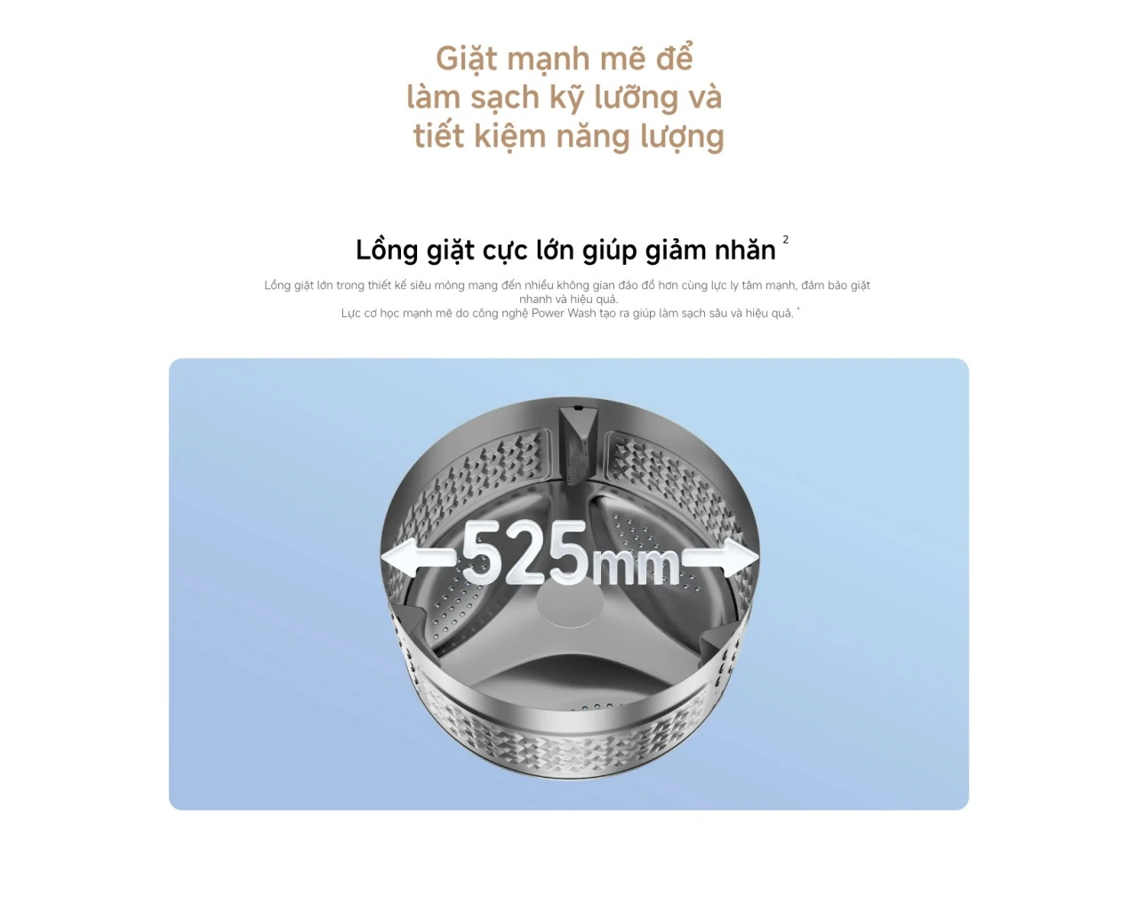 Lồng giặt 525mm của máy giặt Xiaomi Mijia Front Load Washer 8kg
