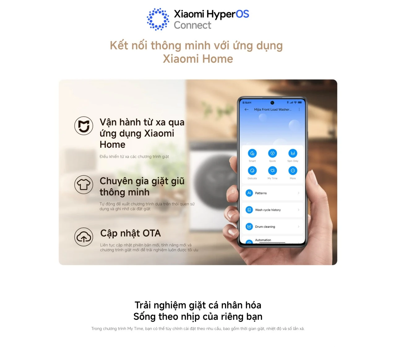 Máy giặt Xiaomi Mijia 8kg hỗ trợ kết nối Xiaomi Home