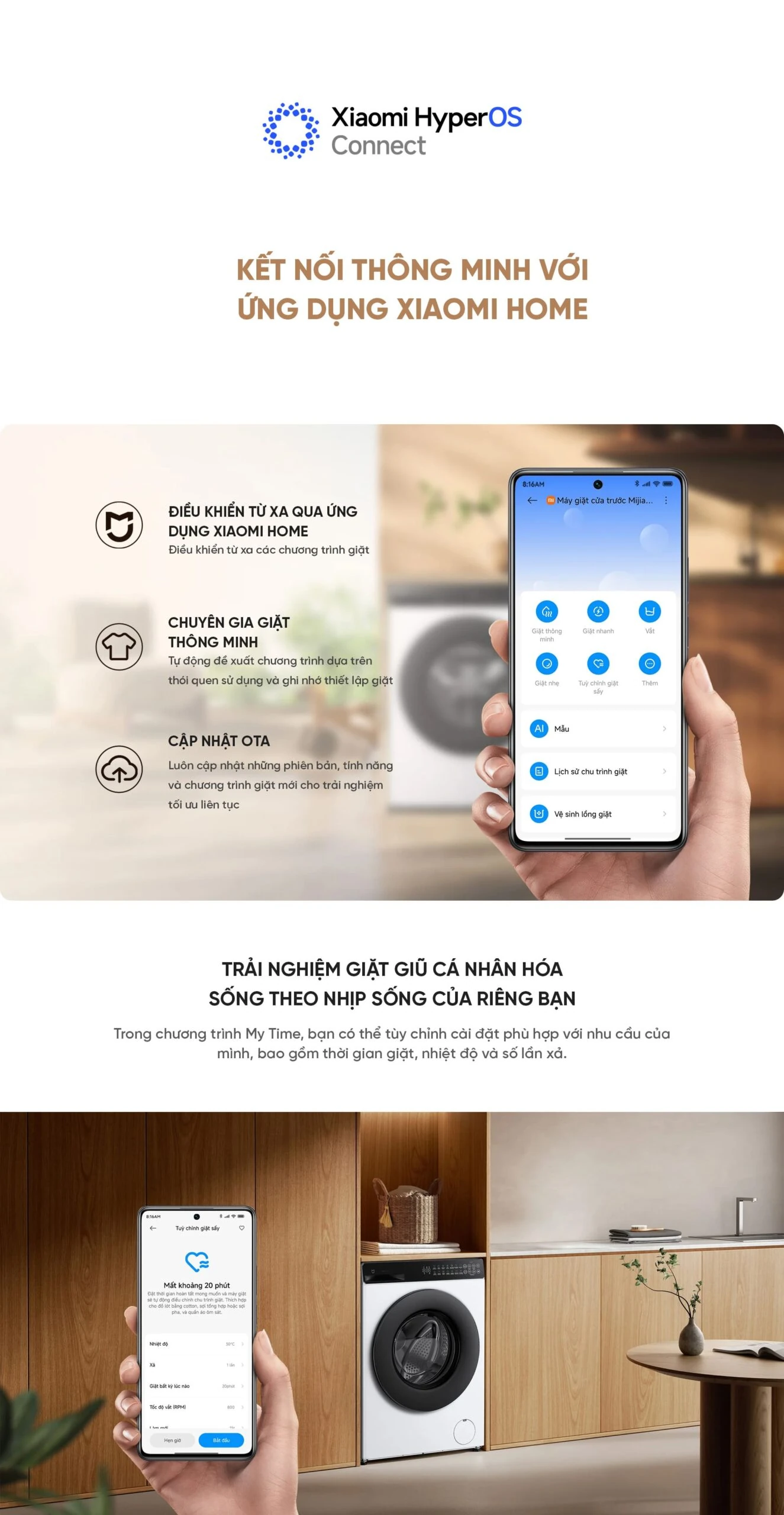 Máy giặt Xiaomi Mijia 9kg hỗ trợ kết nối thông minh
