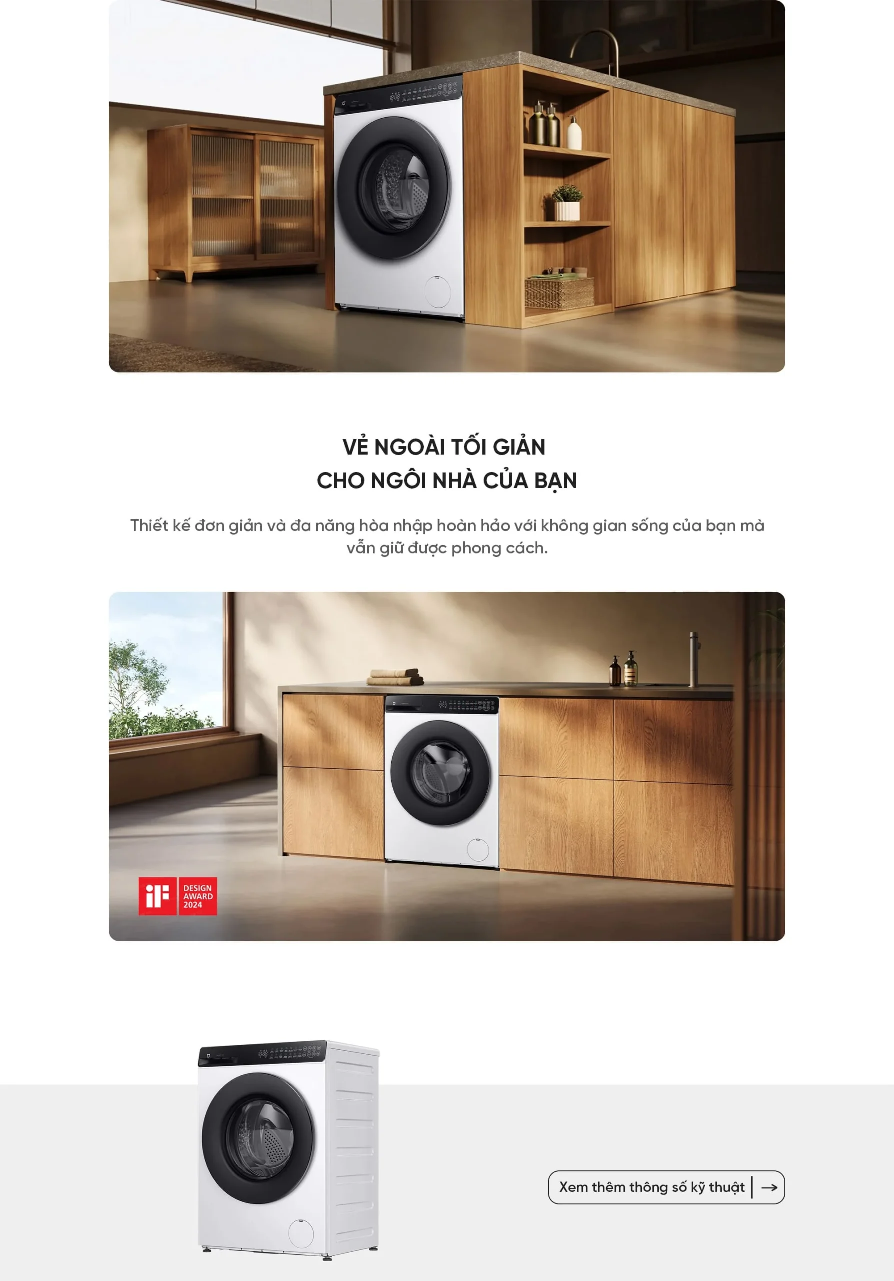 Thiết kế gọn của máy giặt Xiaomi Mijia Front Load Washer 9kg