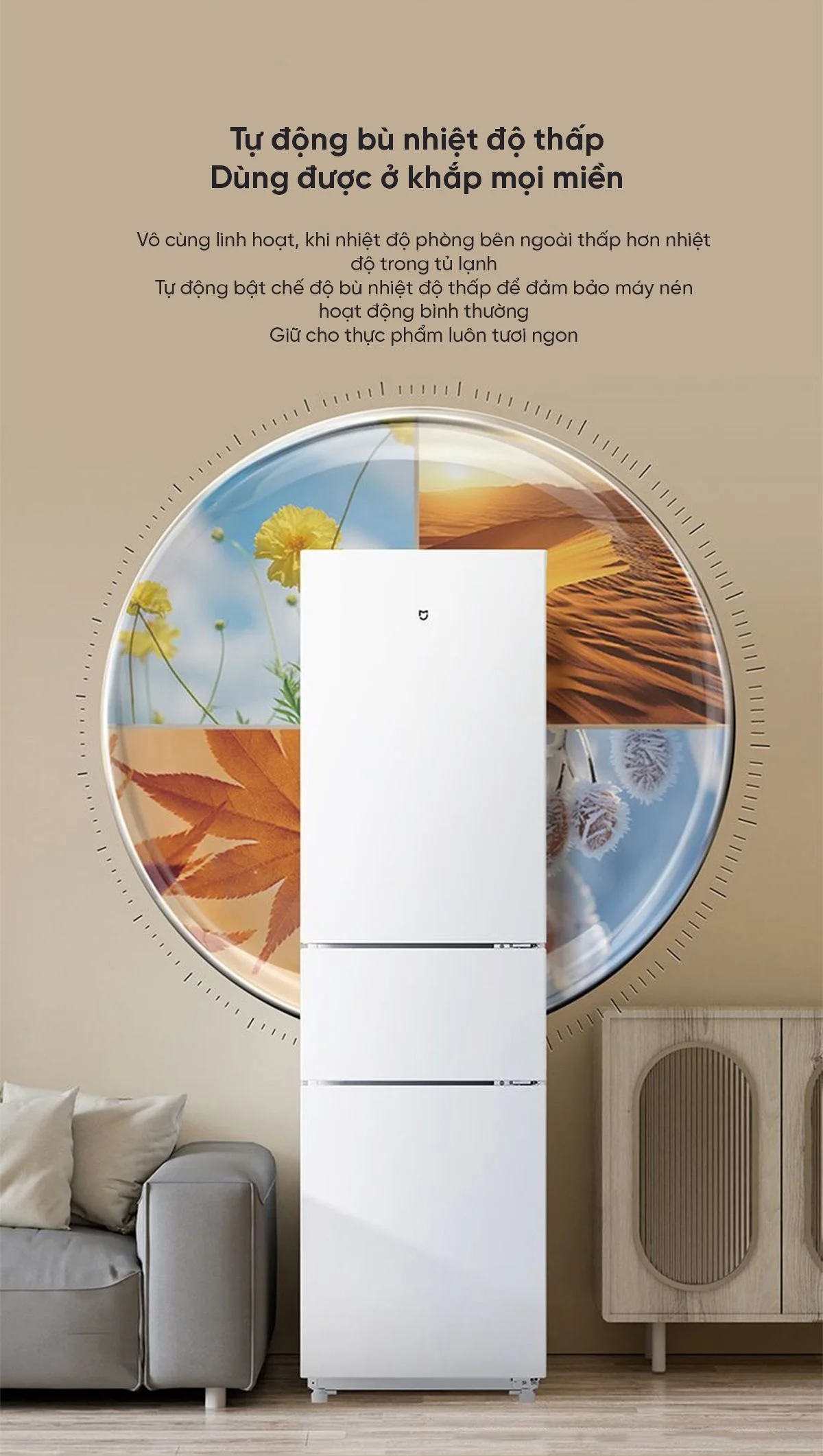 Bố trí ngăn tủ lạnh 3 cánh