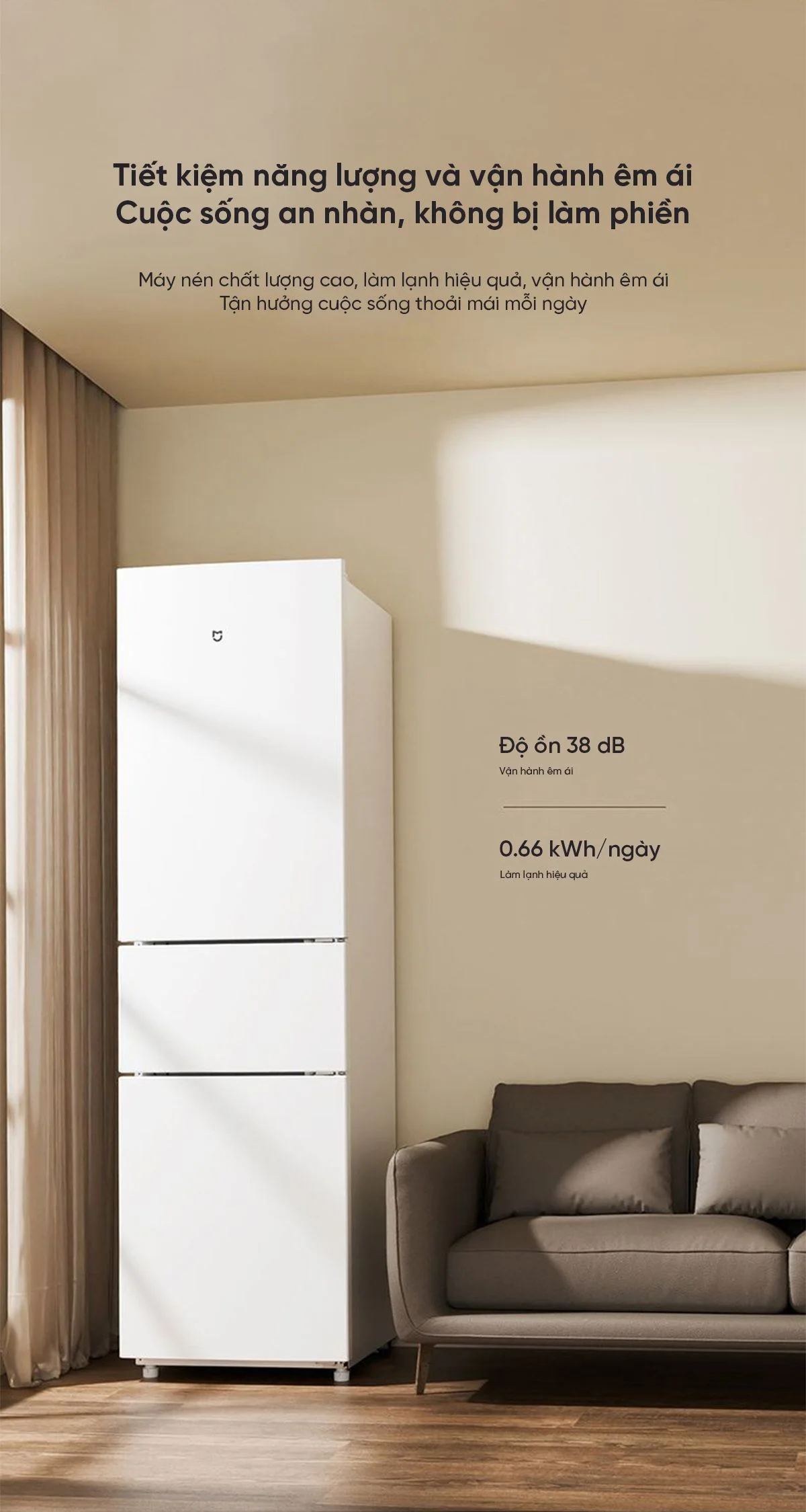 Mặt sau tủ lạnh Xiaomi 205L