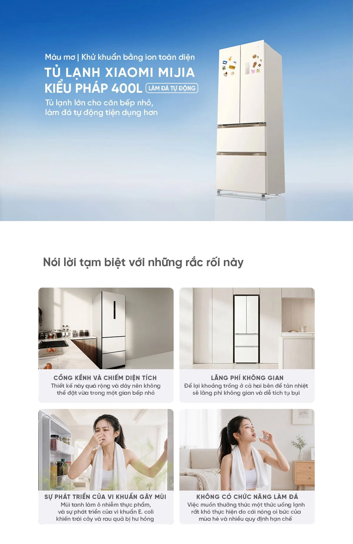 Thiết kế tủ lạnh Xiaomi 400L