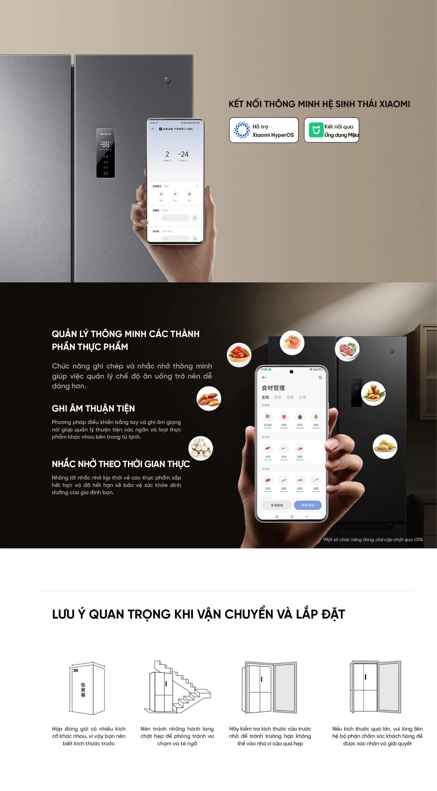 Tủ lạnh Xiaomi Mijia 430L nhìn từ góc nghiêng