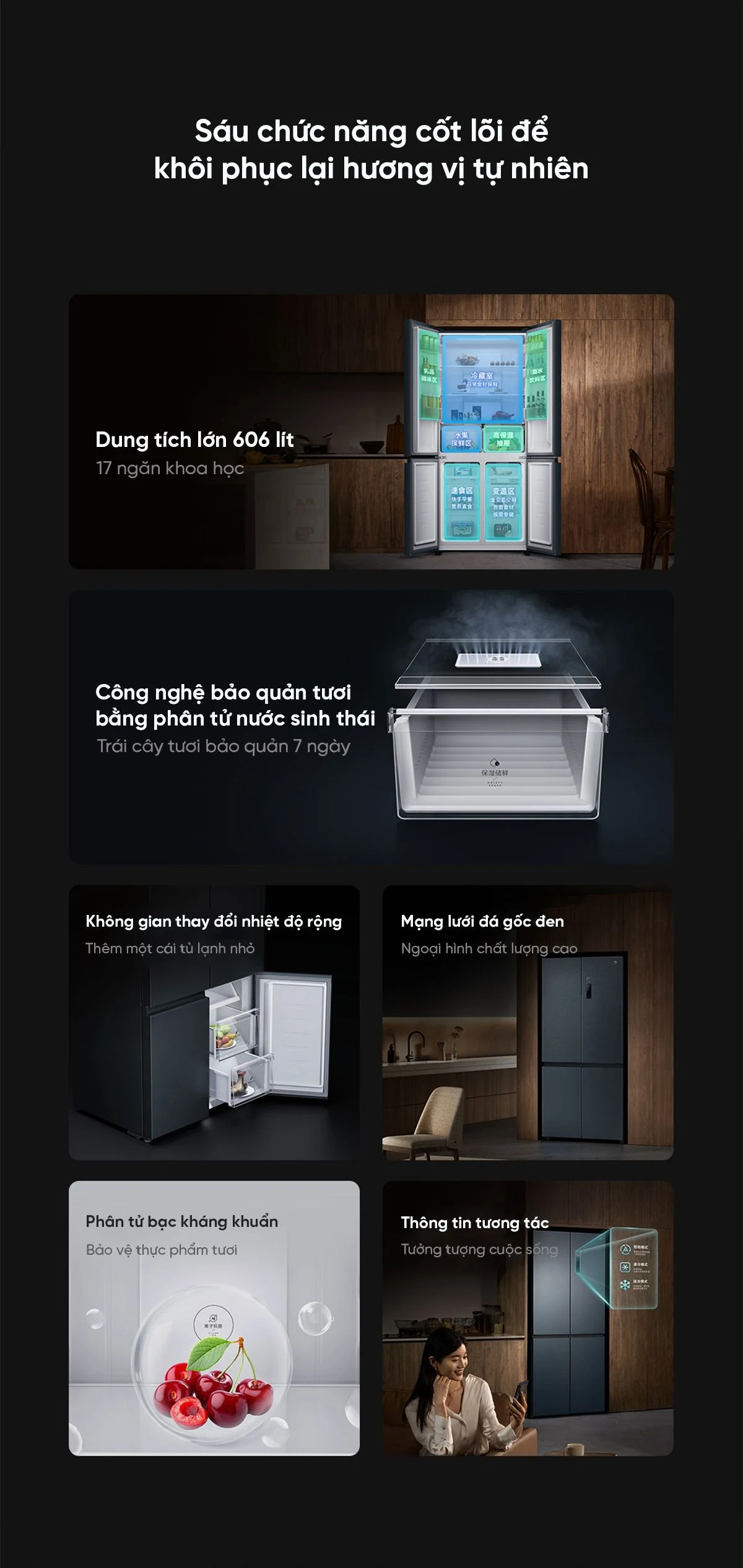 Thiết kế 4 cánh tủ lạnh Xiaomi Mijia 606L