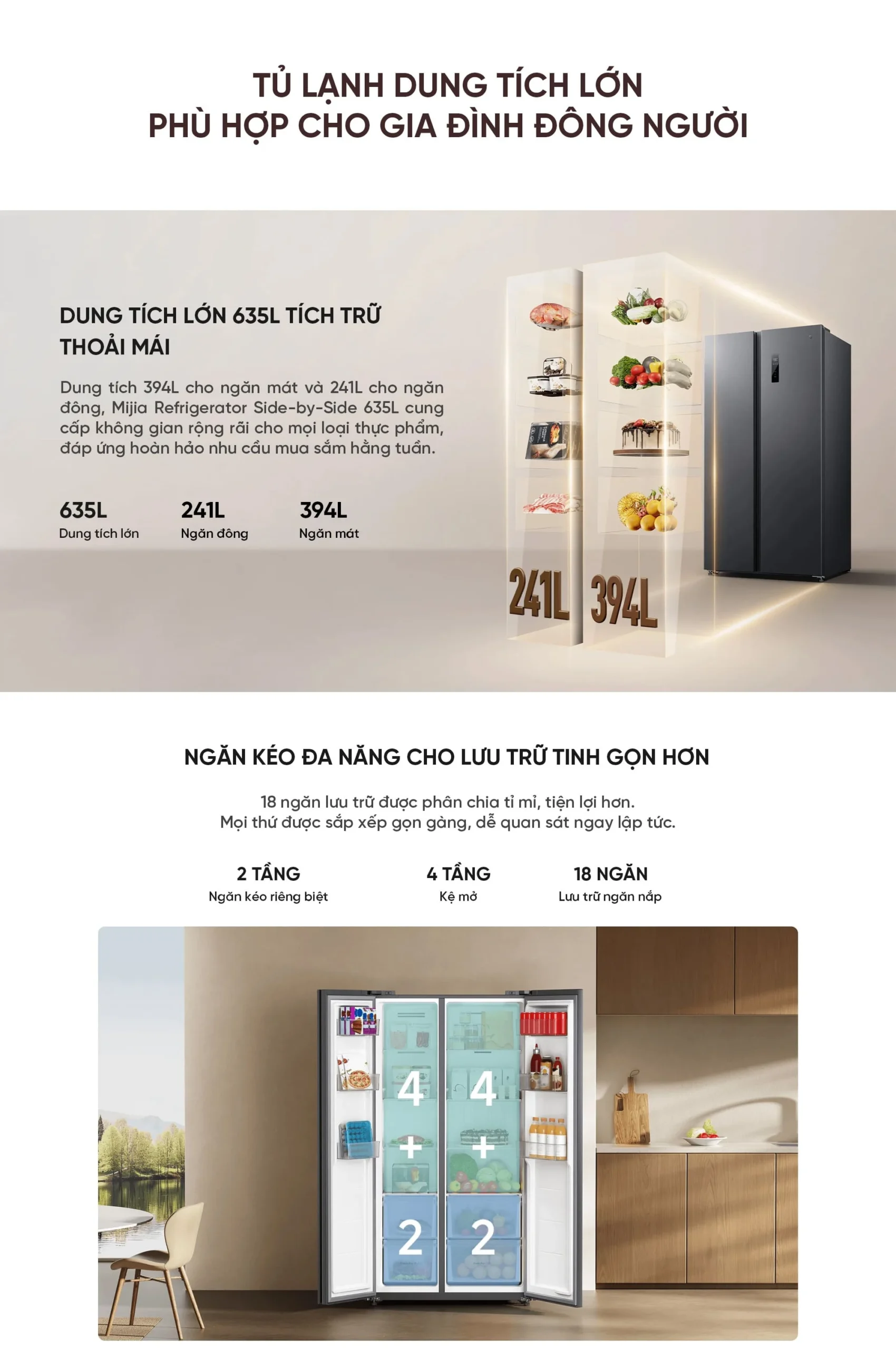 Tủ lạnh Xiaomi Mijia 635L dung tích lớn
