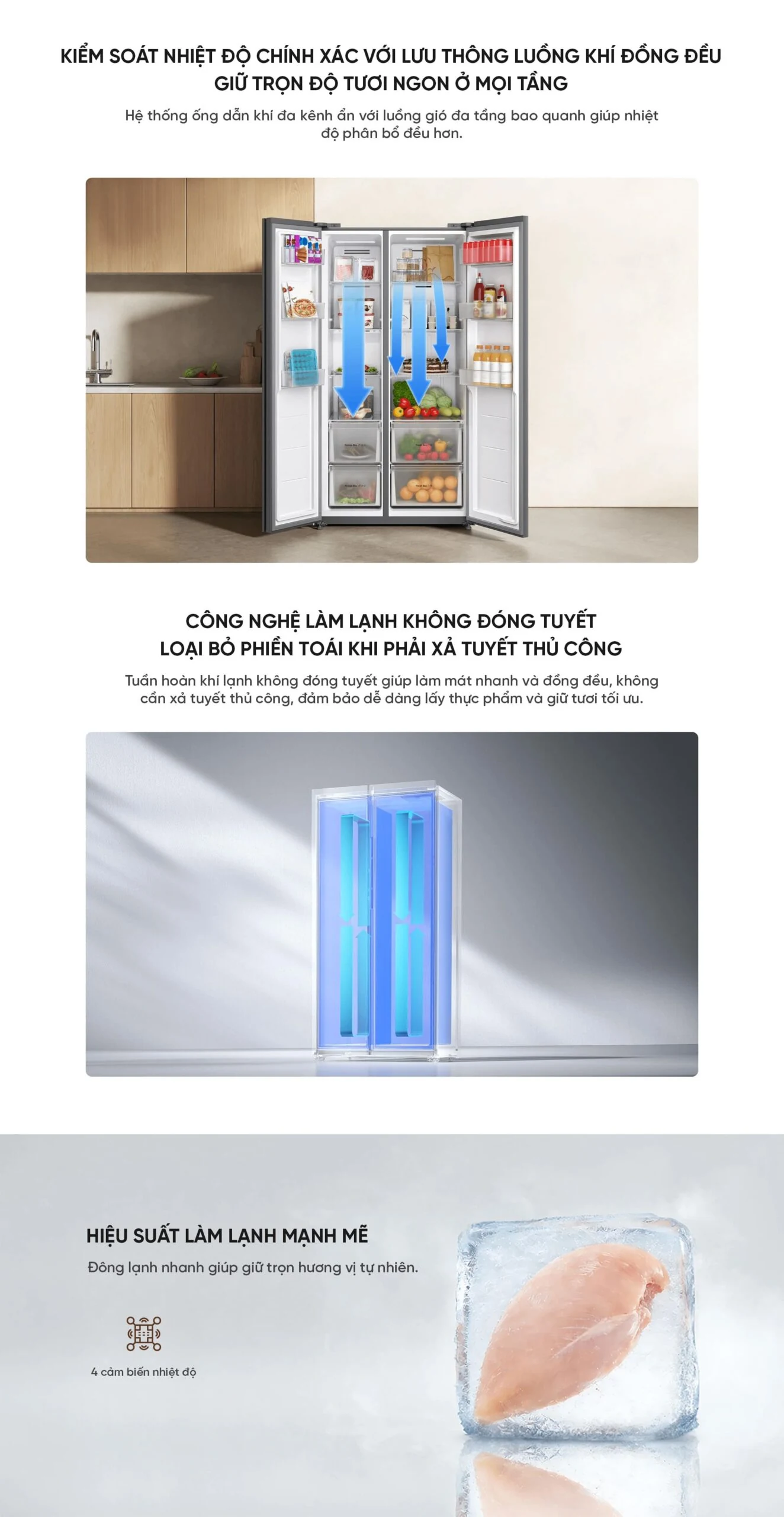 Tính năng khử mùi kháng khuẩn tủ lạnh Xiaomi Mijia 635L