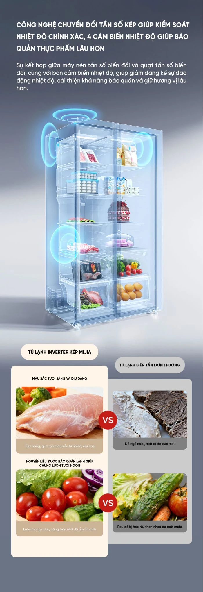 Tủ lạnh Xiaomi Mijia Side By Side 636L 2026 đen vân đá Tủ lạnh Xiaomi Mijia Side By Side 636L 2026 đen vân đá